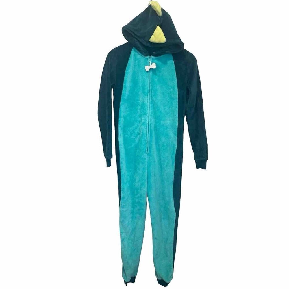 SO Women Dinosaur One Piece Pajamas Hooded Xsmall XS Sleepwear Soft Costume FLAW